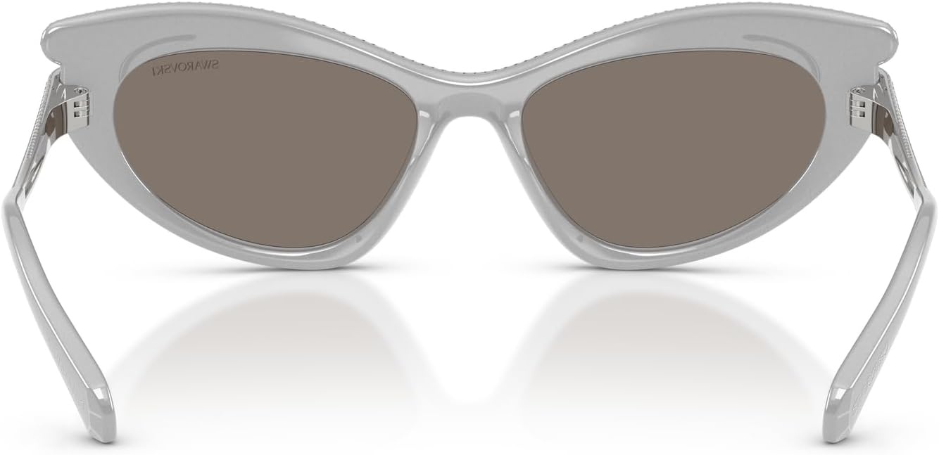 image:imageSwarovski womens Sk6038 Cat Eye SunglassesSilverLight Grey Mirrored Silver