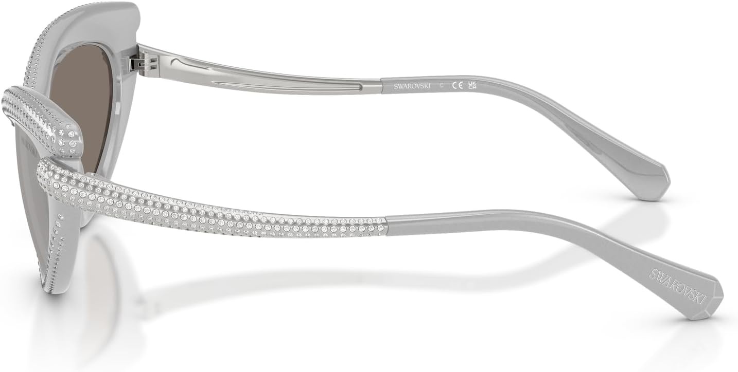 image:imageSwarovski womens Sk6038 Cat Eye SunglassesSilverLight Grey Mirrored Silver