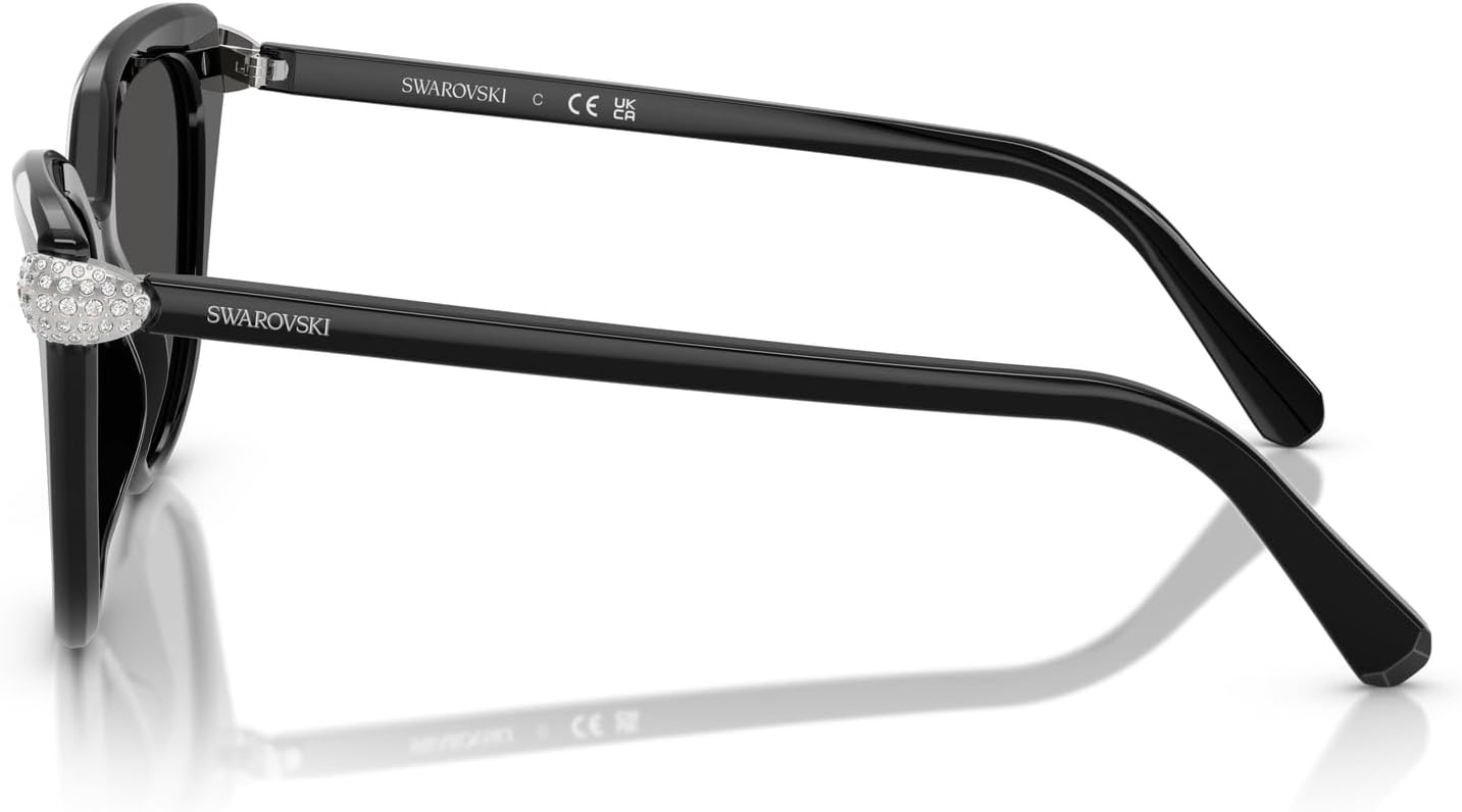 image:imageSwarovski womens Sk6039 Cat Eye SunglassesBlackDark Grey