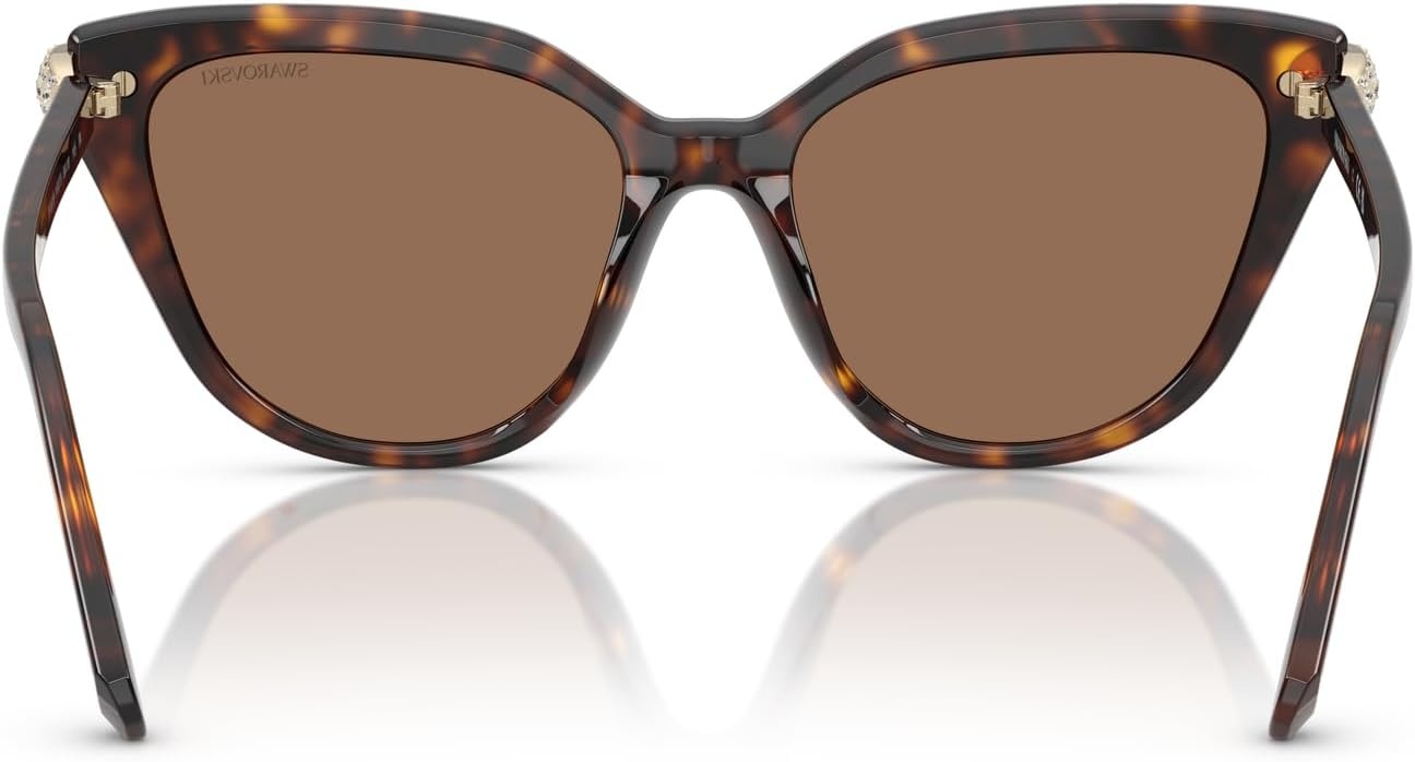 image:imageSwarovski womens Sk6039 Cat Eye SunglassesHavanaDark Brown