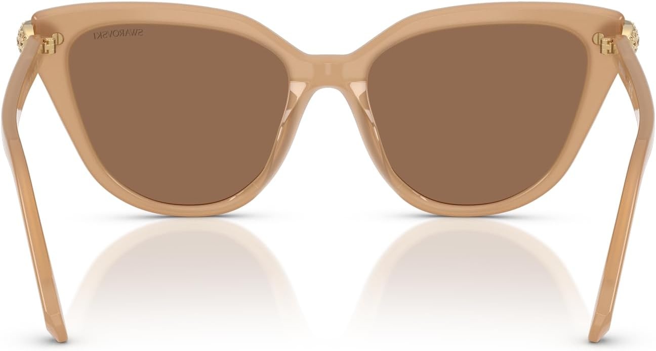 image:imageSwarovski womens Sk6039 Cat Eye SunglassesMilky BeigeBronze
