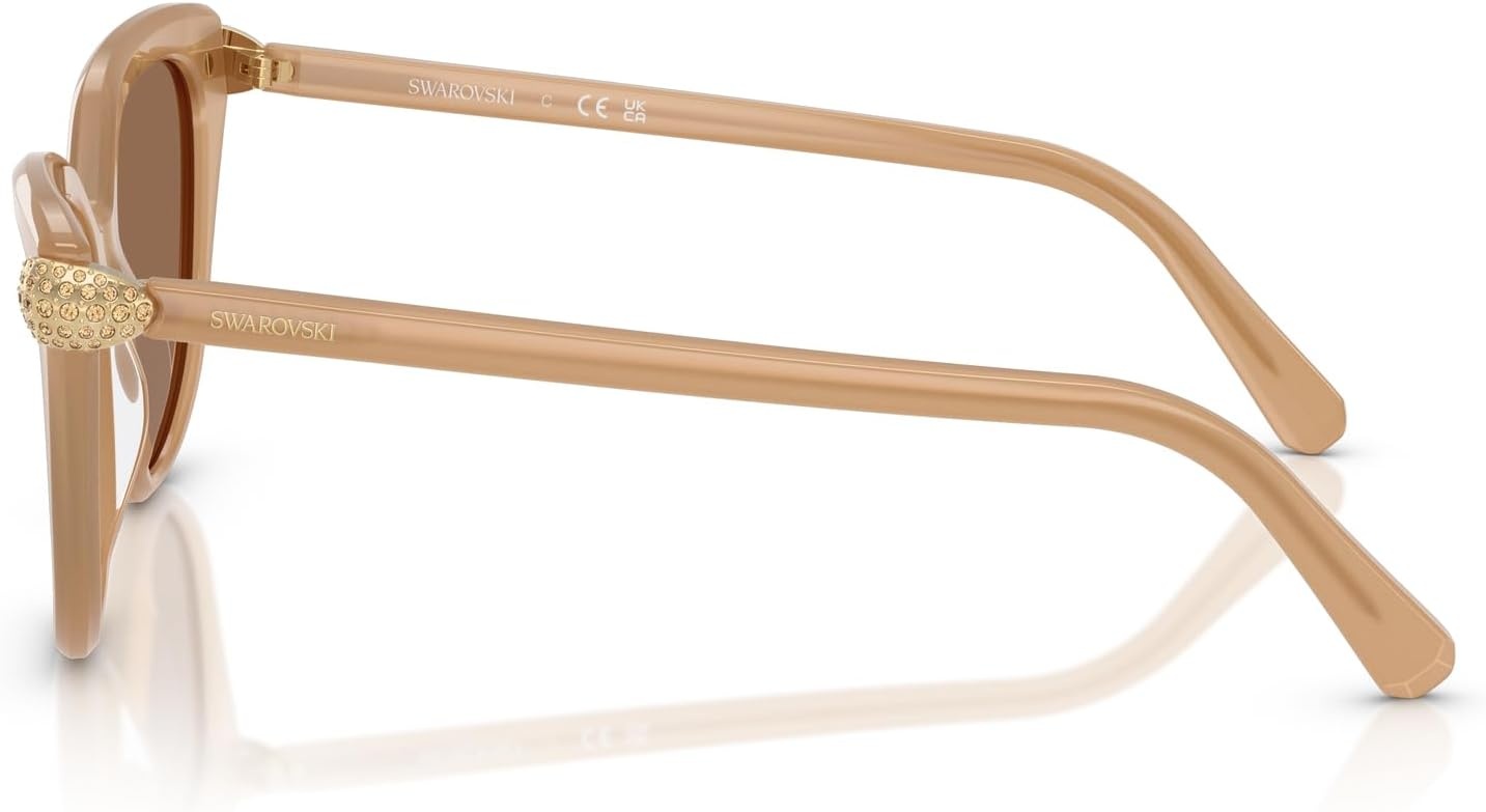 image:imageSwarovski womens Sk6039 Cat Eye SunglassesMilky BeigeBronze
