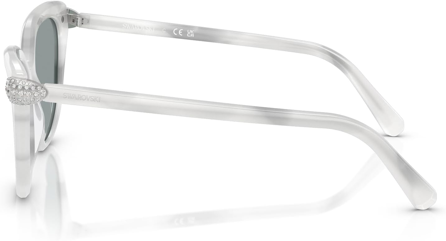 image:imageSwarovski womens Sk6039 Cat Eye SunglassesWhite HavanaDark Grey