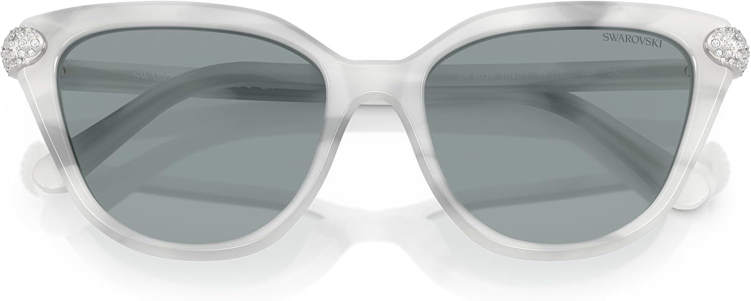 image:imageSwarovski womens Sk6039 Cat Eye SunglassesWhite HavanaDark Grey