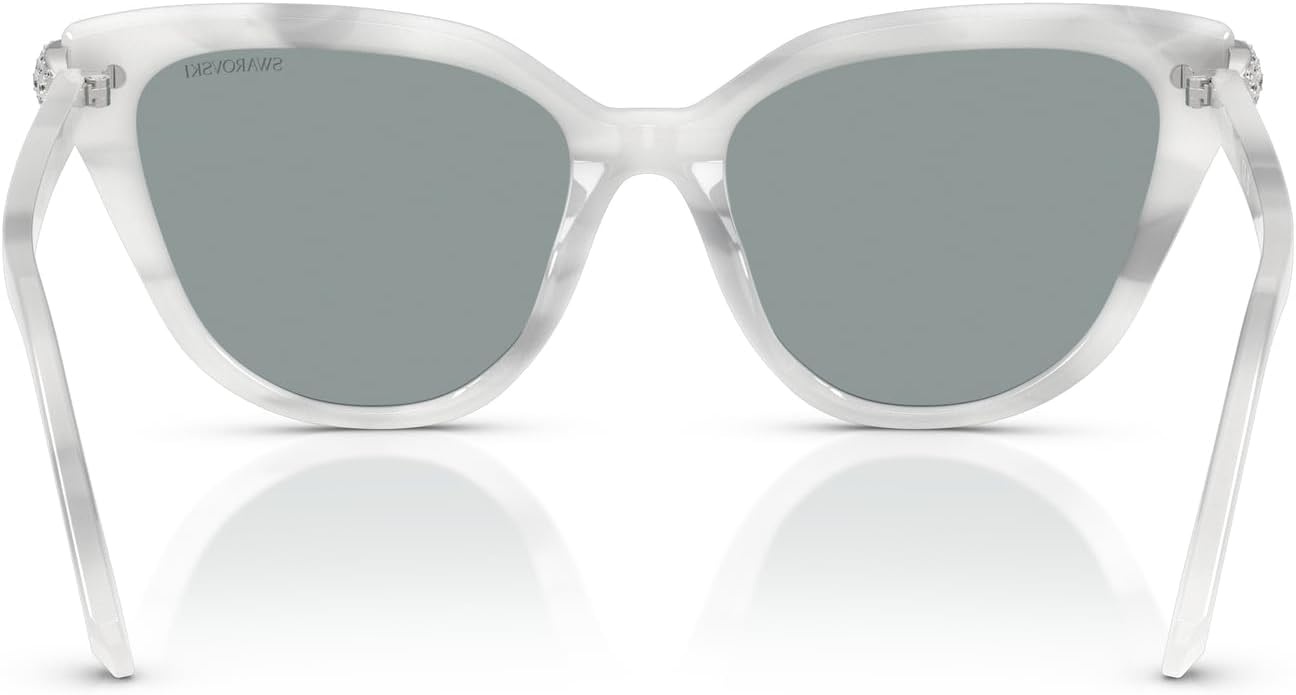 image:imageSwarovski womens Sk6039 Cat Eye SunglassesWhite HavanaDark Grey
