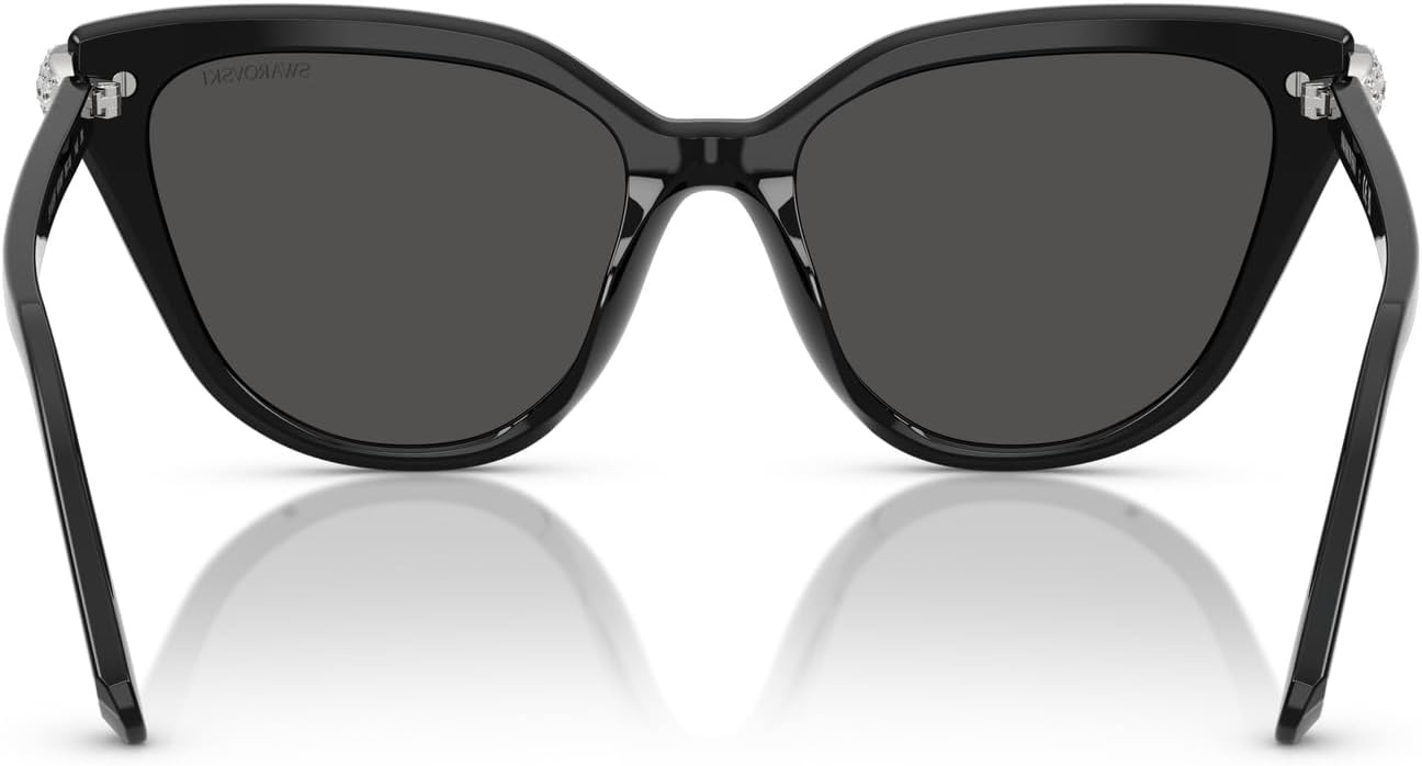 image:imageSwarovski womens Sk6039f Low Bridge Fit Cat Eye SunglassesBlackDark Grey