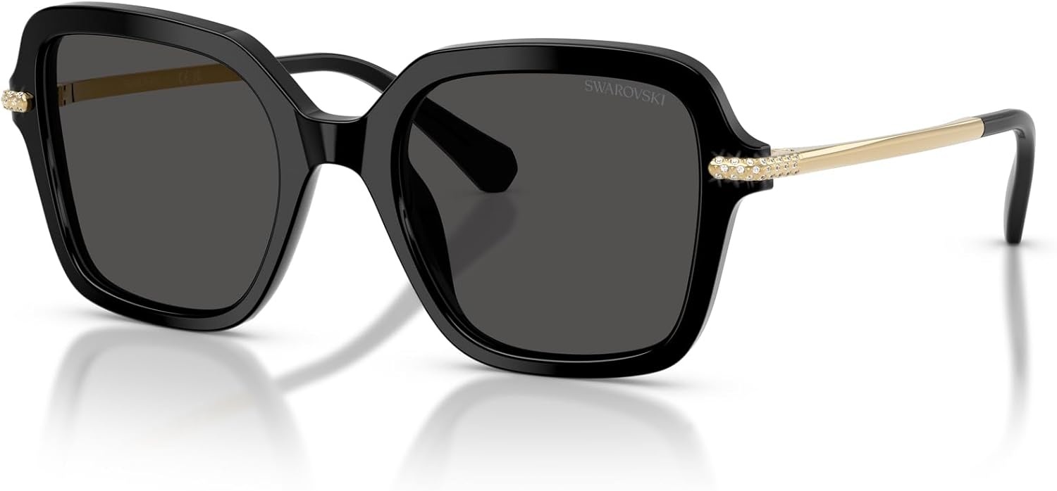 image:imageSwarovski womens Sk6040 Square SunglassesBlackDark Grey