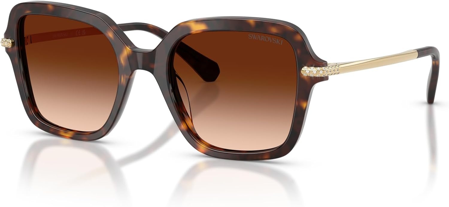 image:imageSwarovski womens Sk6040 Square SunglassesHavanaGradient Brown