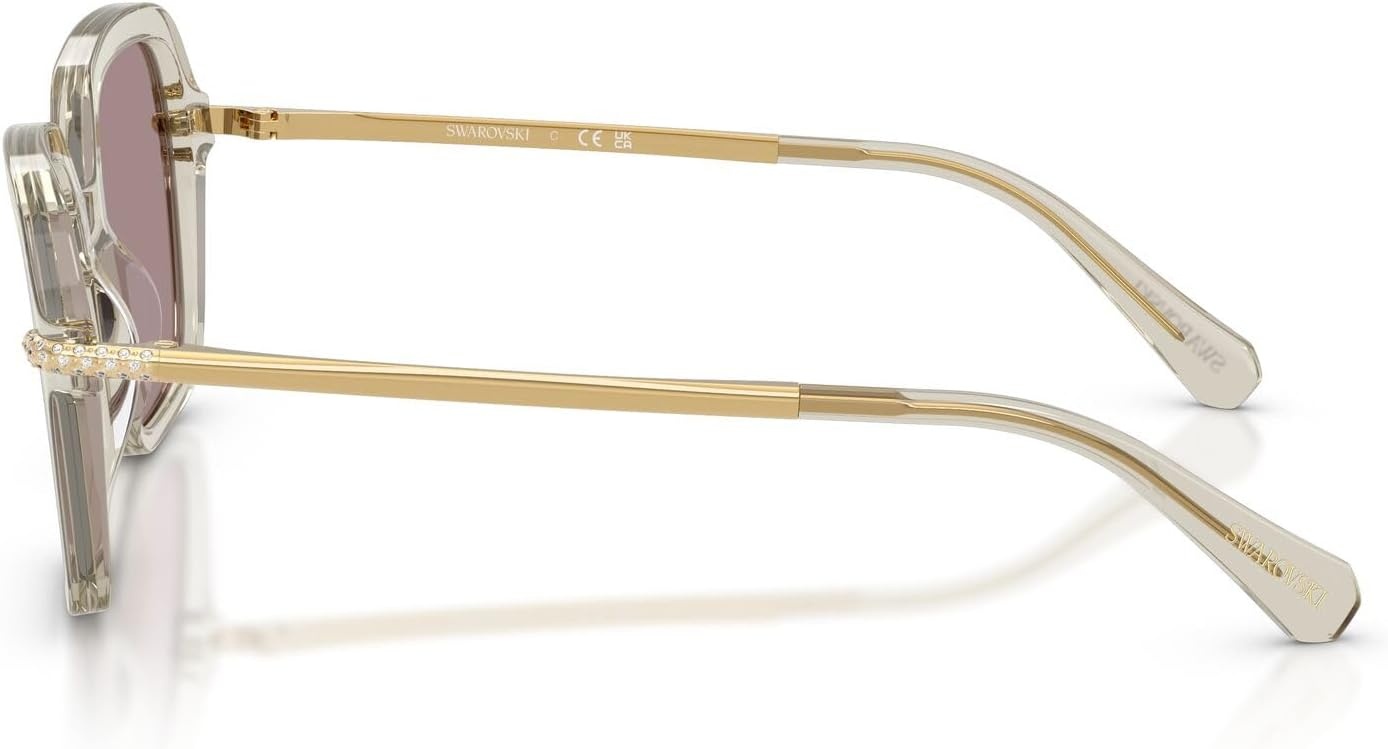 image:imageSwarovski womens Sk6040 Square SunglassesTransparent BeigeViolet