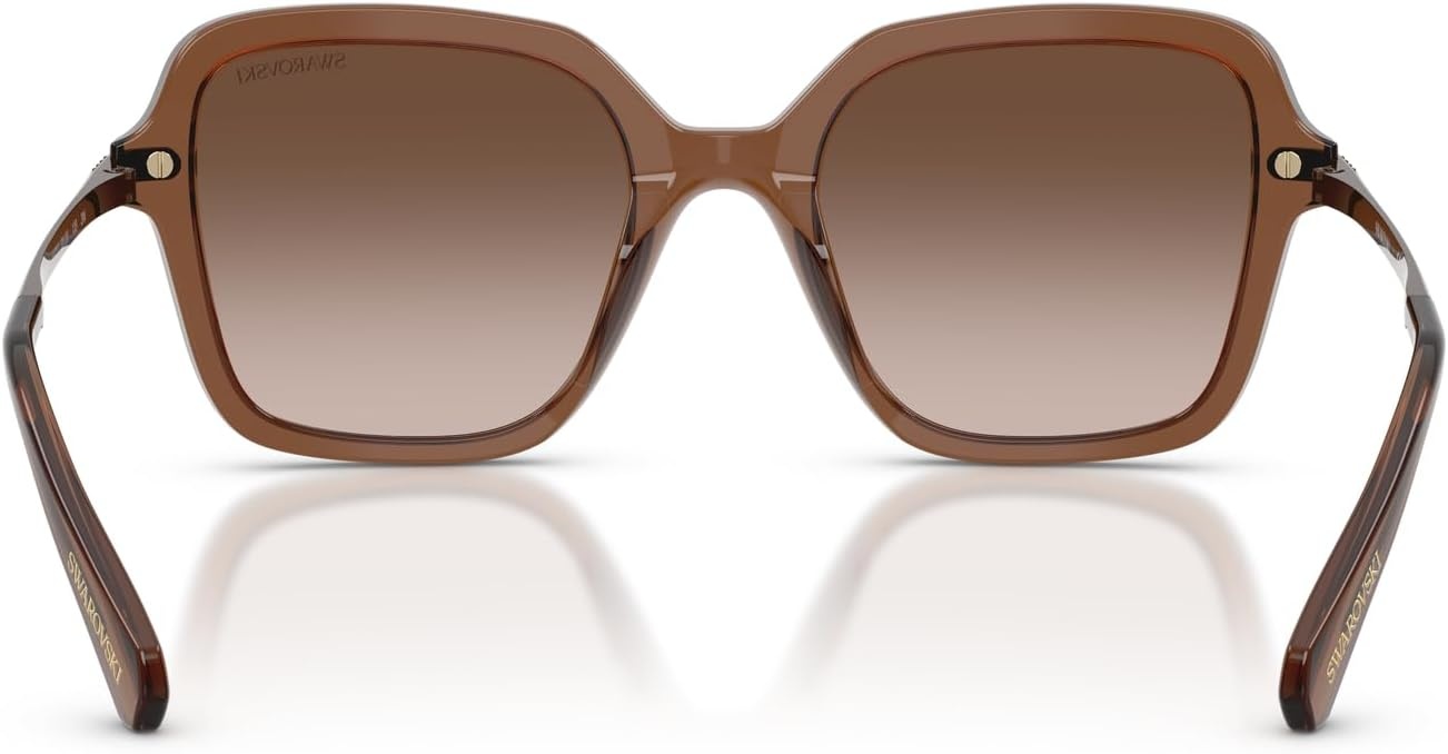 image:imageSwarovski womens Sk6040 Square SunglassesTransparent BrownBrown Gradient