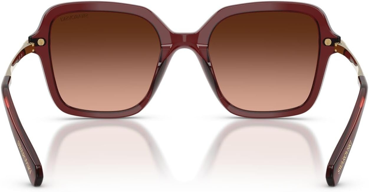 image:imageSwarovski womens Sk6040 Square SunglassesTransparent BurgundyPink Gradient Grey