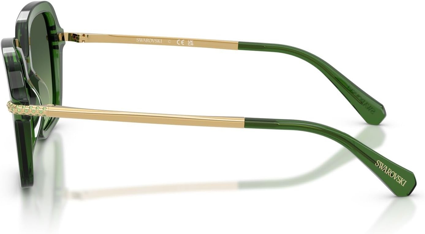 image:imageSwarovski womens Sk6040 Square SunglassesTransparent Dark GreenGreen Gradient