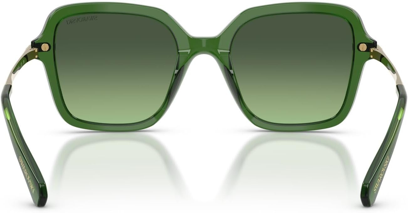 image:imageSwarovski womens Sk6040 Square SunglassesTransparent Dark GreenGreen Gradient