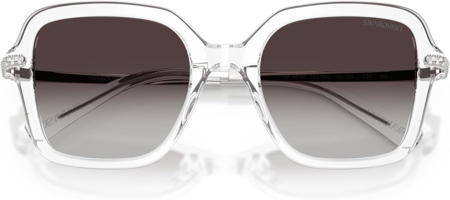 image:imageSwarovski womens Sk6040 Square SunglassesTransparentGradient Grey