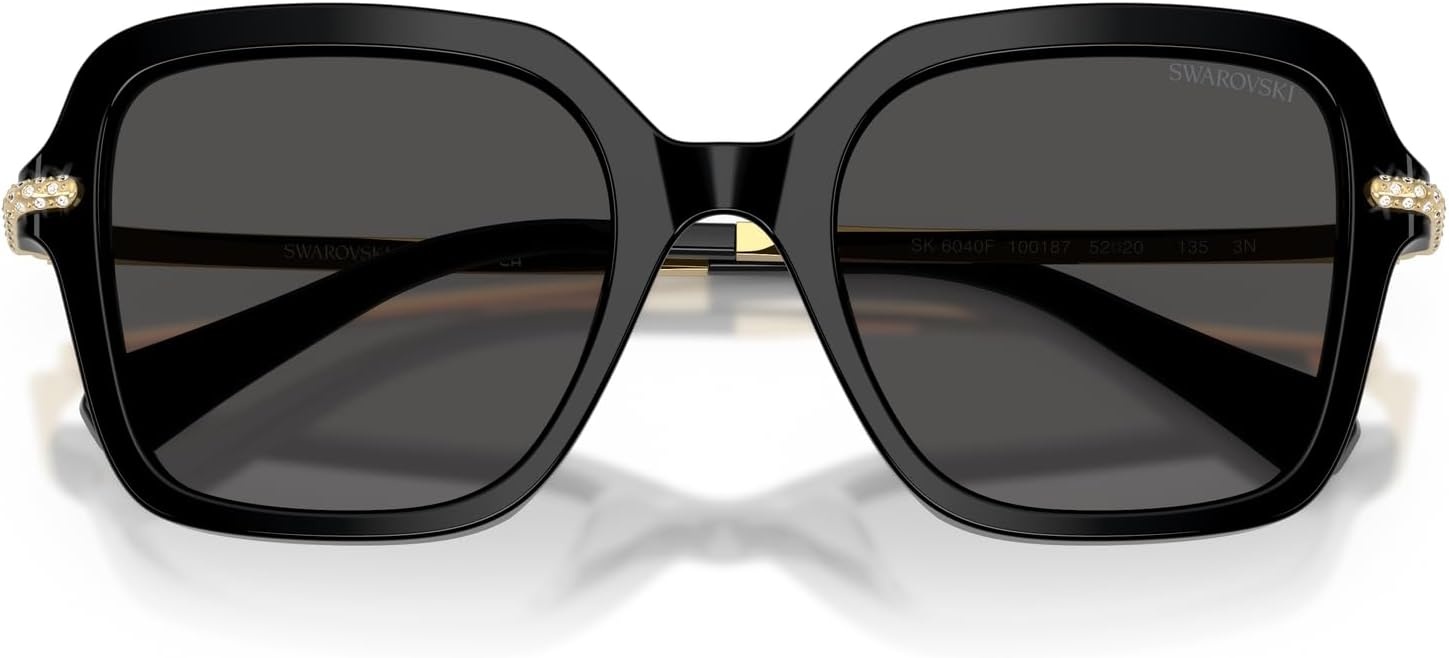 image:imageSwarovski womens Sk6040f Low Bridge Fit Square SunglassesBlackDark Grey