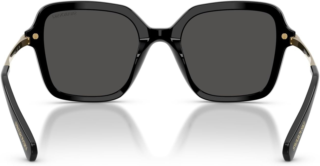 image:imageSwarovski womens Sk6040f Low Bridge Fit Square SunglassesBlackDark Grey