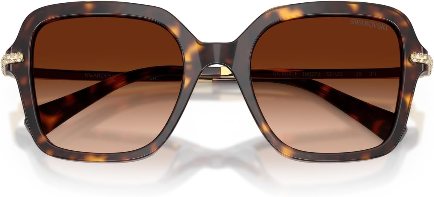 image:imageSwarovski womens Sk6040f Low Bridge Fit Square SunglassesHavanaGradient Brown