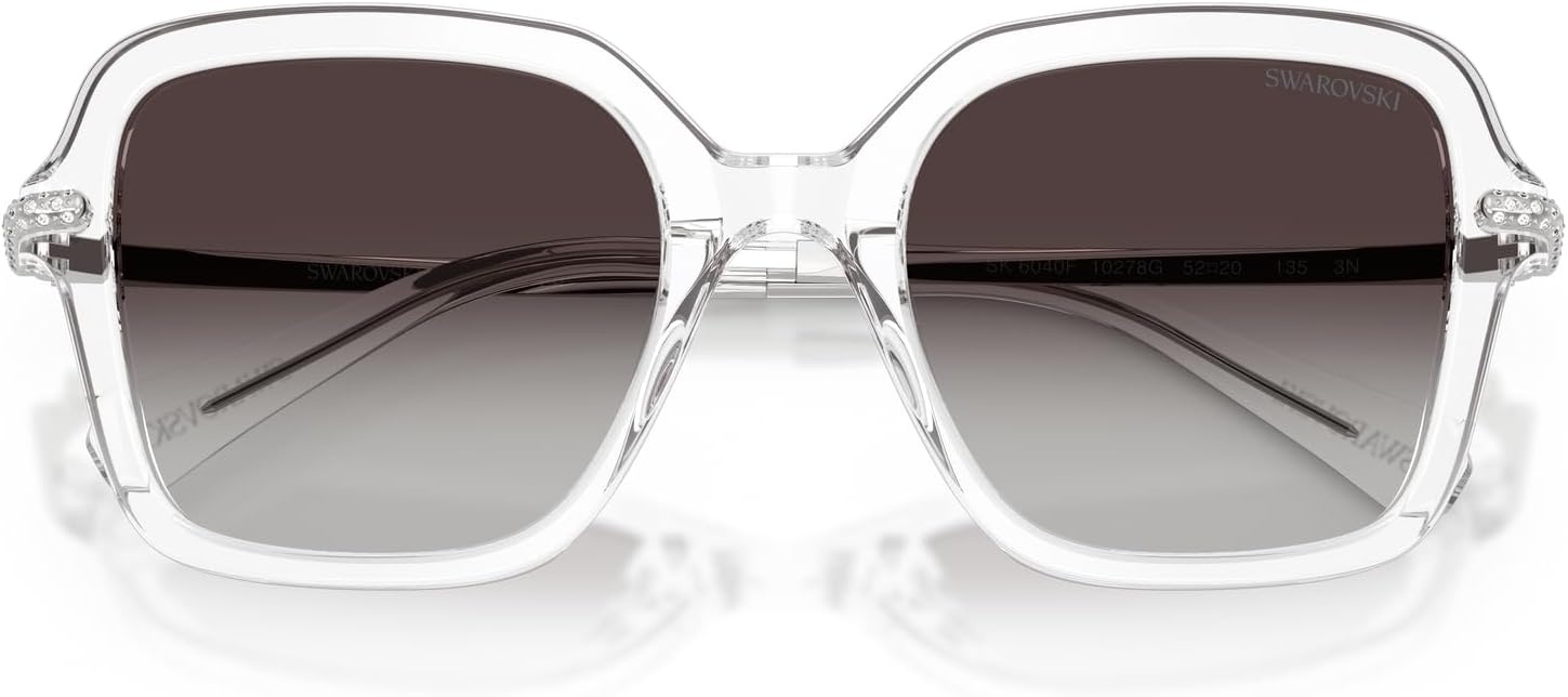 image:imageSwarovski womens Sk6040f Low Bridge Fit Square SunglassesTransparentGradient Grey