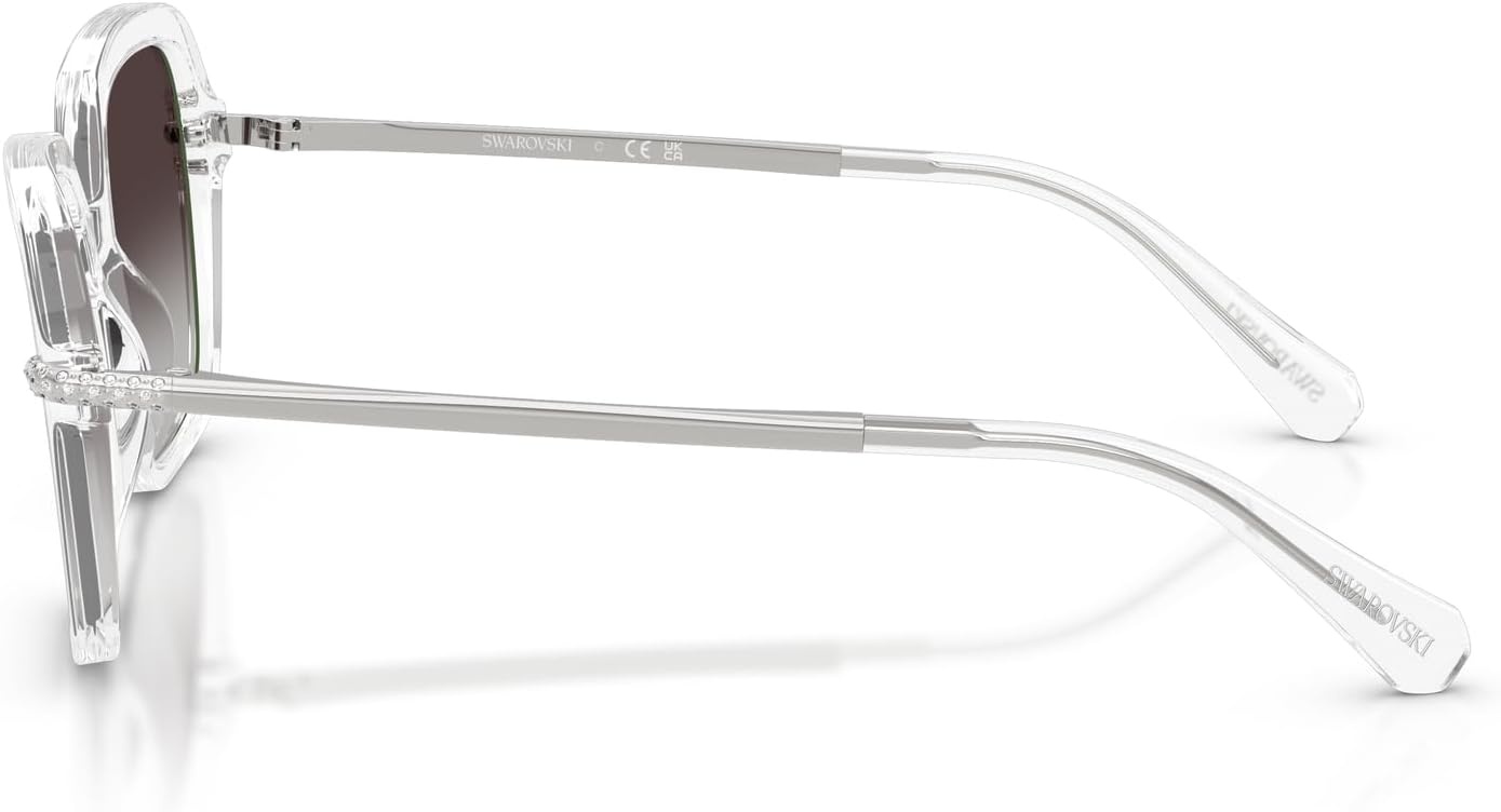 image:imageSwarovski womens Sk6040f Low Bridge Fit Square SunglassesTransparentGradient Grey