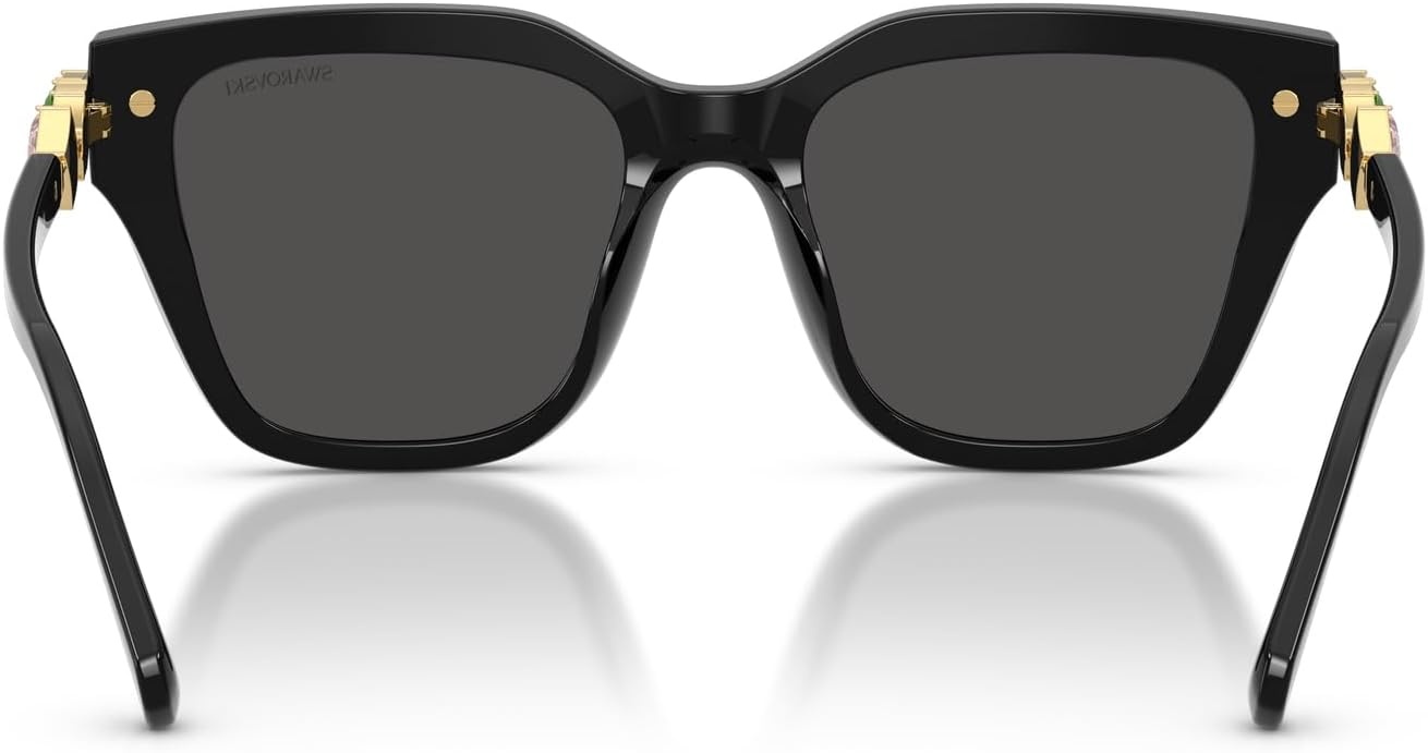 image:imageSwarovski womens Sk6041f Low Bridge Fit Square SunglassesBlackDark Grey