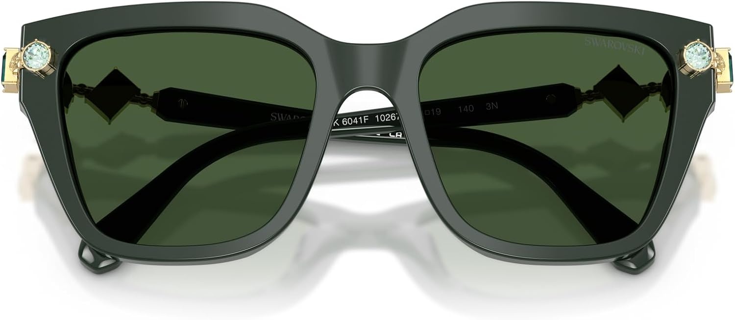 image:imageSwarovski womens Sk6041f Low Bridge Fit Square SunglassesDark GreenDark Green
