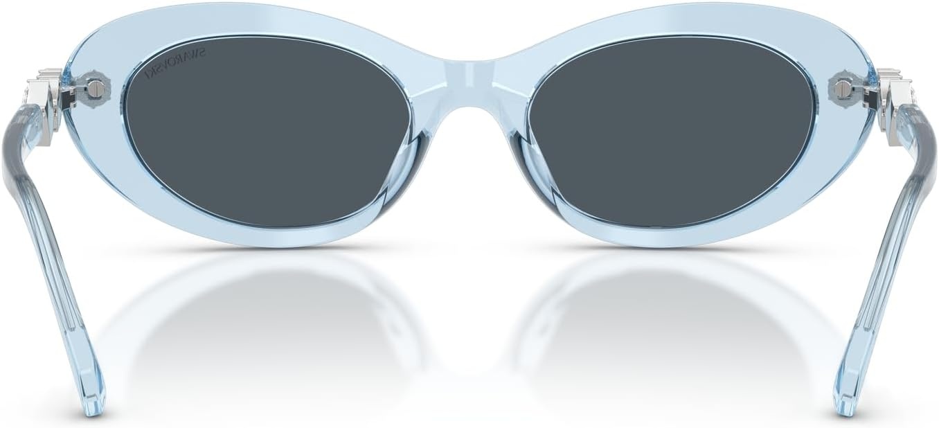 image:imageSwarovski womens Sk6042 Oval SunglassesTransparent Light BlueDark Grey