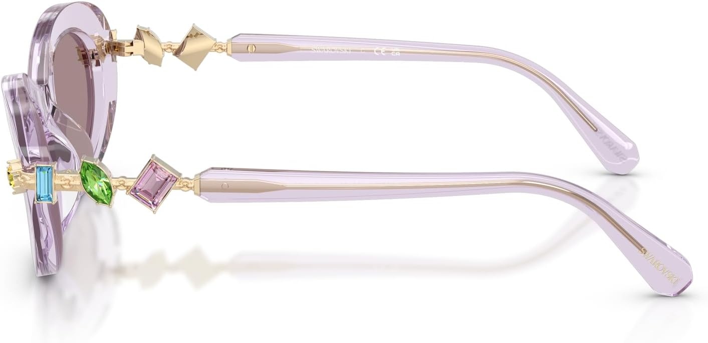 image:imageSwarovski womens Sk6042 Oval SunglassesTransparent LilacViolet
