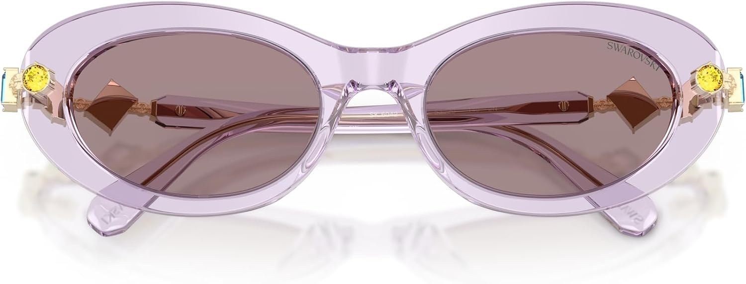 image:imageSwarovski womens Sk6042 Oval SunglassesTransparent LilacViolet