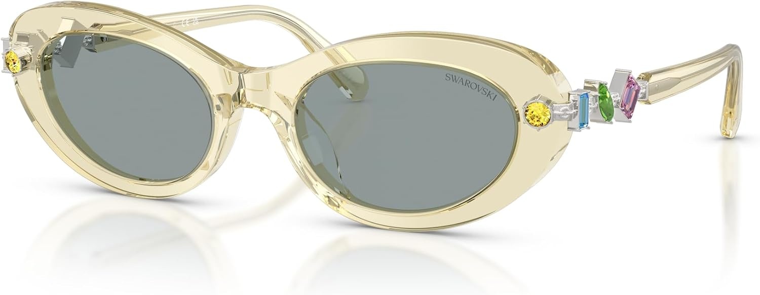 image:imageSwarovski womens Sk6042 Oval SunglassesTransparent YellowGrey