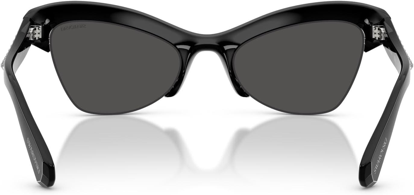 image:imageSwarovski womens Sk6043 Butterfly SunglassesBlackDark Grey