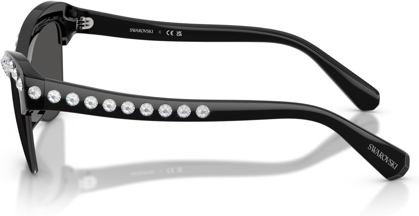 image:imageSwarovski womens Sk6043 Butterfly SunglassesBlackDark Grey