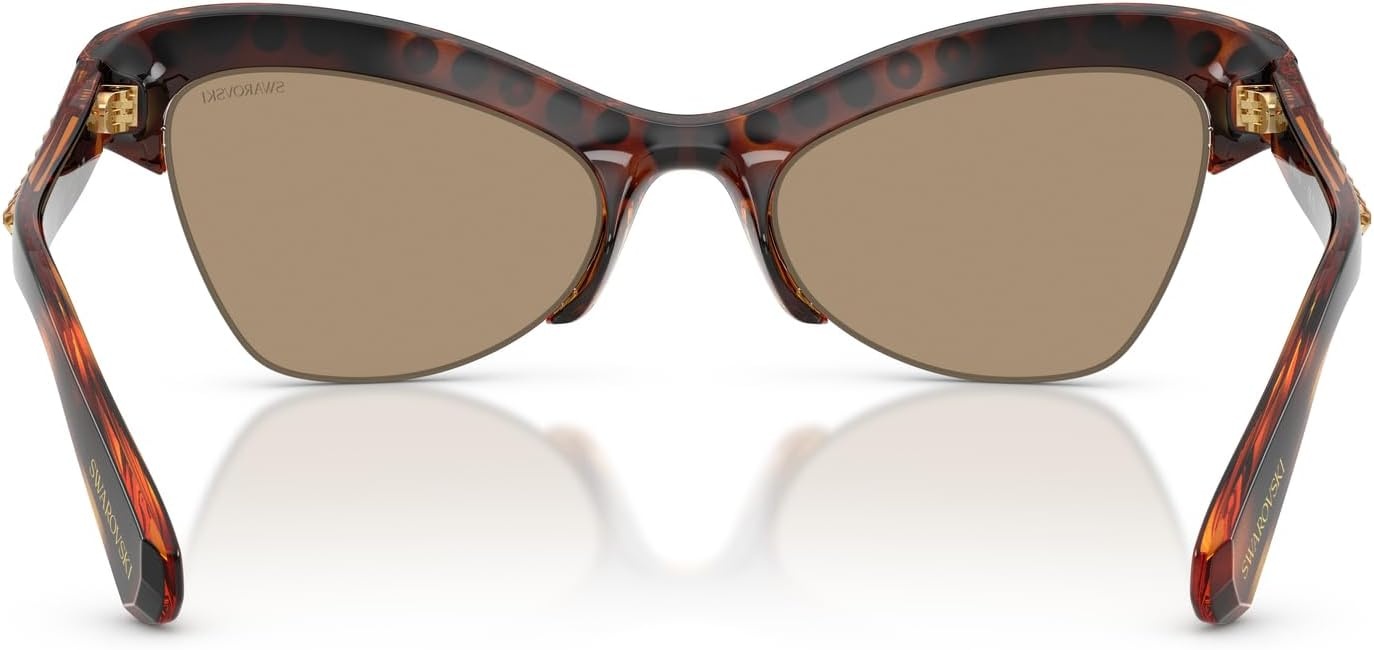 image:imageSwarovski womens Sk6043 Butterfly SunglassesHavanaDark Brown Mirrored Rose Gold