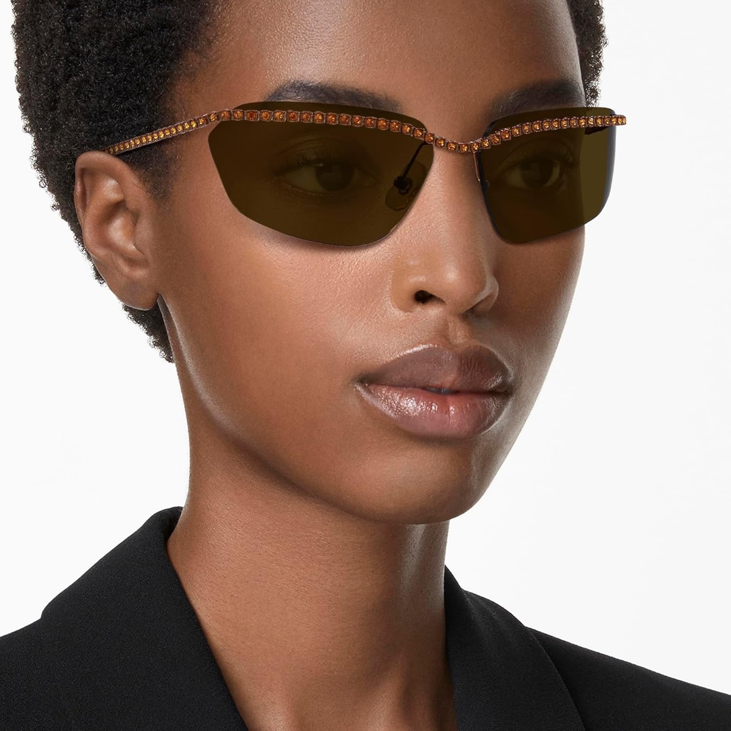 image:imageSwarovski womens Sk7001 Rectangular SunglassesBrownDark Brown