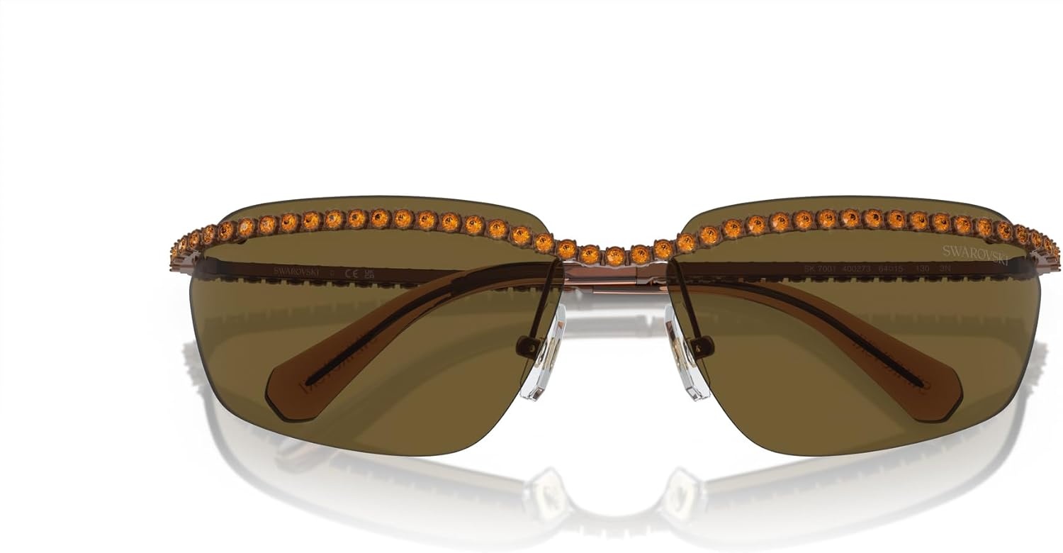 image:imageSwarovski womens Sk7001 Rectangular SunglassesBrownDark Brown