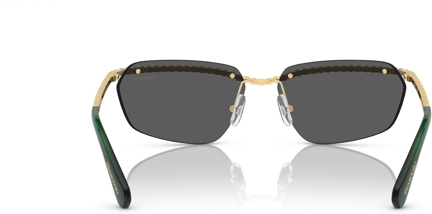 image:imageSwarovski womens Sk7001 Rectangular SunglassesGoldDark Grey
