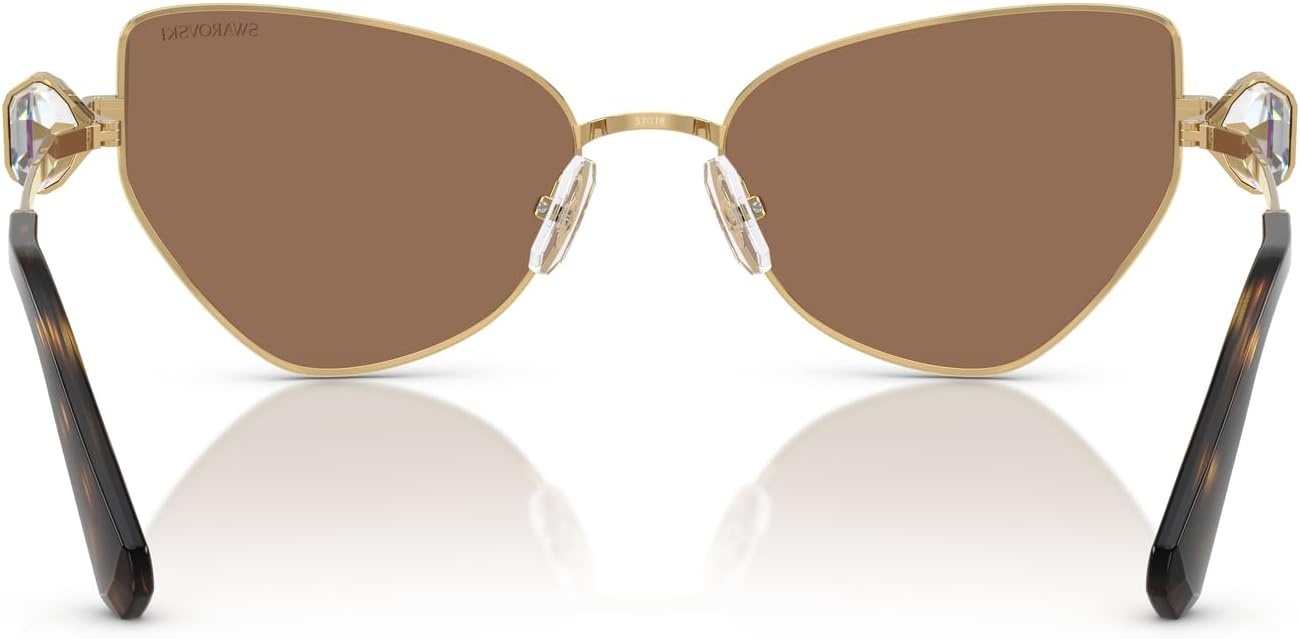 image:imageSwarovski womens Sk7003 Butterfly SunglassesGoldDark Brown