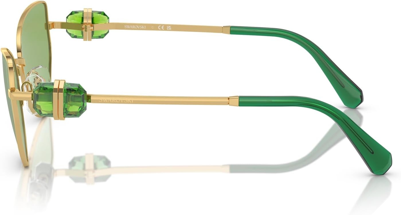image:imageSwarovski womens Sk7003 Butterfly SunglassesGoldDark Green