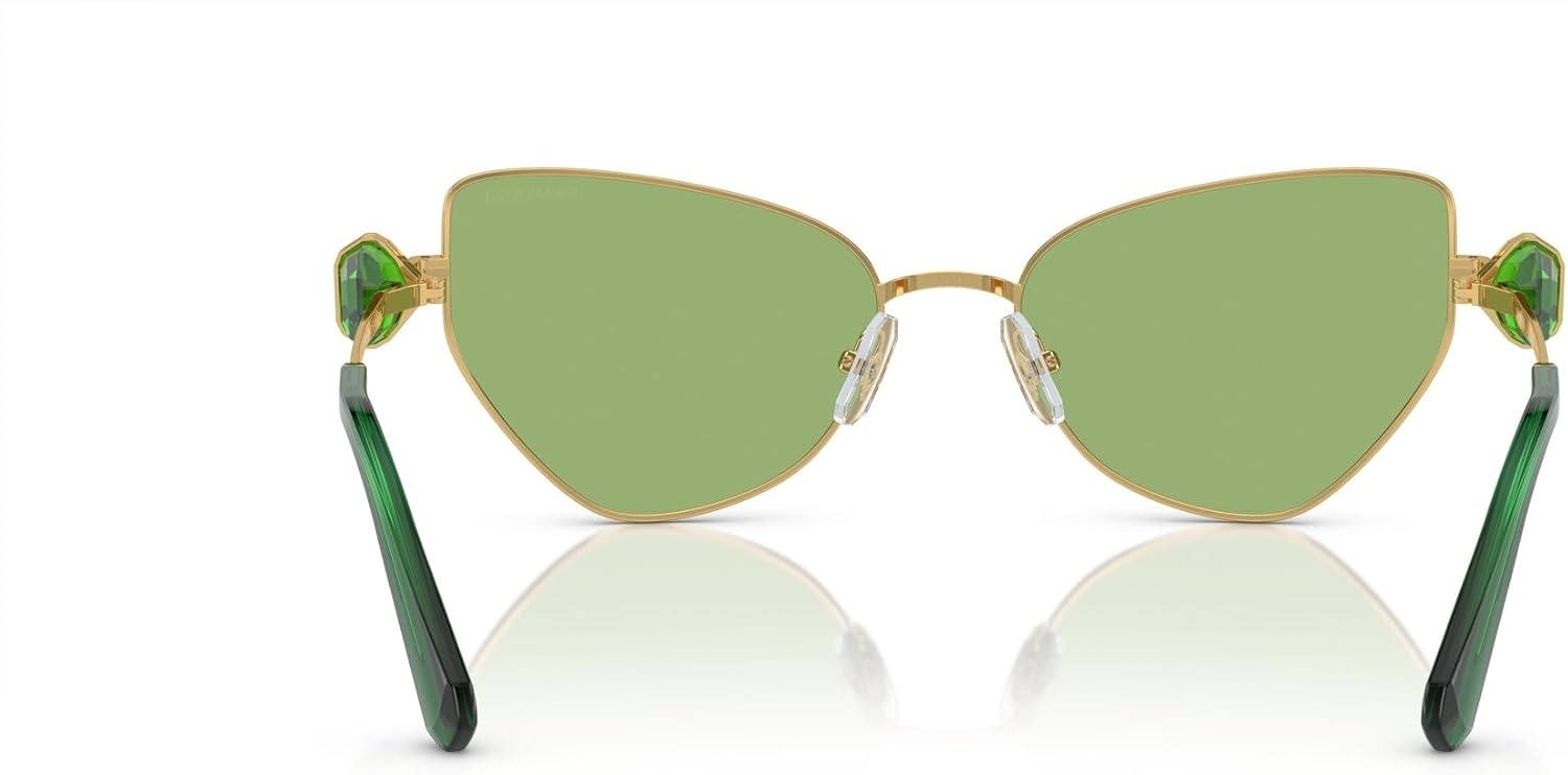 image:imageSwarovski womens Sk7003 Butterfly SunglassesGoldDark Green
