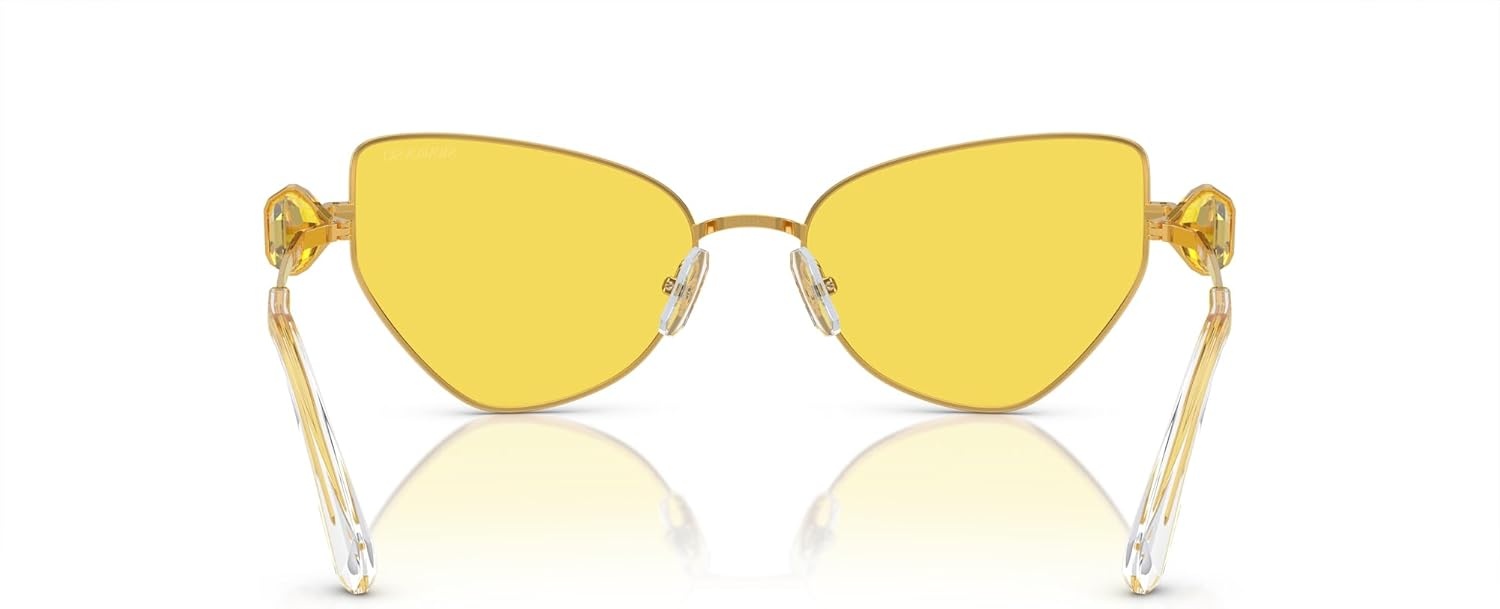 image:imageSwarovski womens Sk7003 Butterfly SunglassesGoldYellow Mirrored Silver