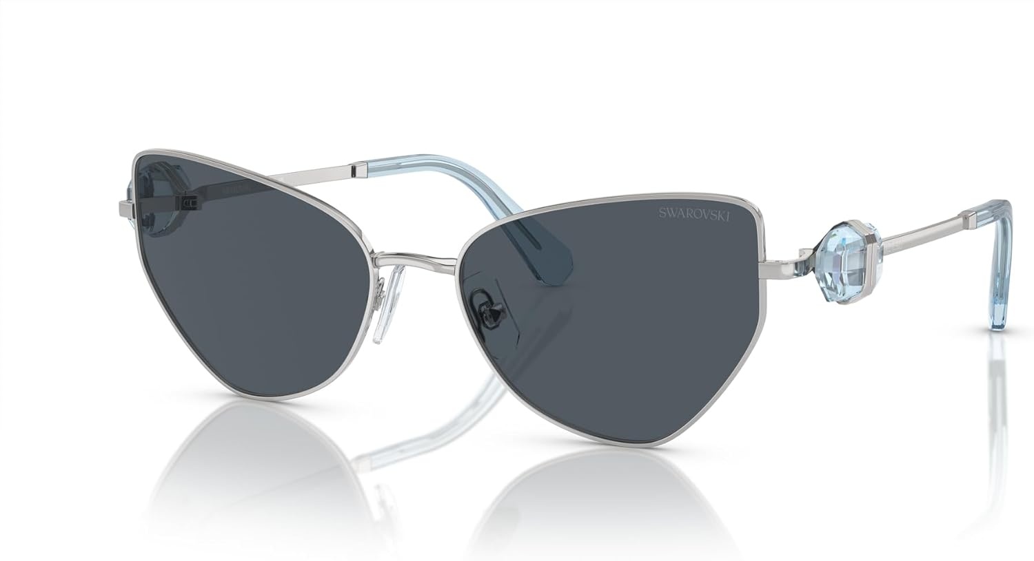 image:imageSwarovski womens Sk7003 Butterfly SunglassesSilverDark Grey
