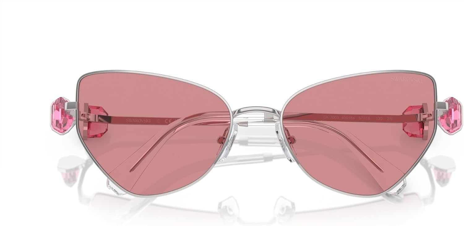 image:imageSwarovski womens Sk7003 Butterfly SunglassesSilverPink