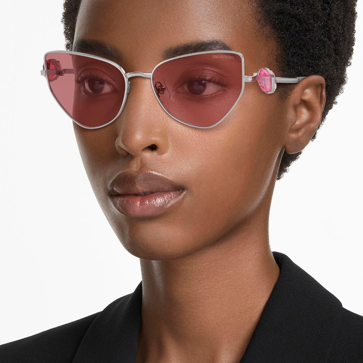 image:imageSwarovski womens Sk7003 Butterfly SunglassesSilverPink