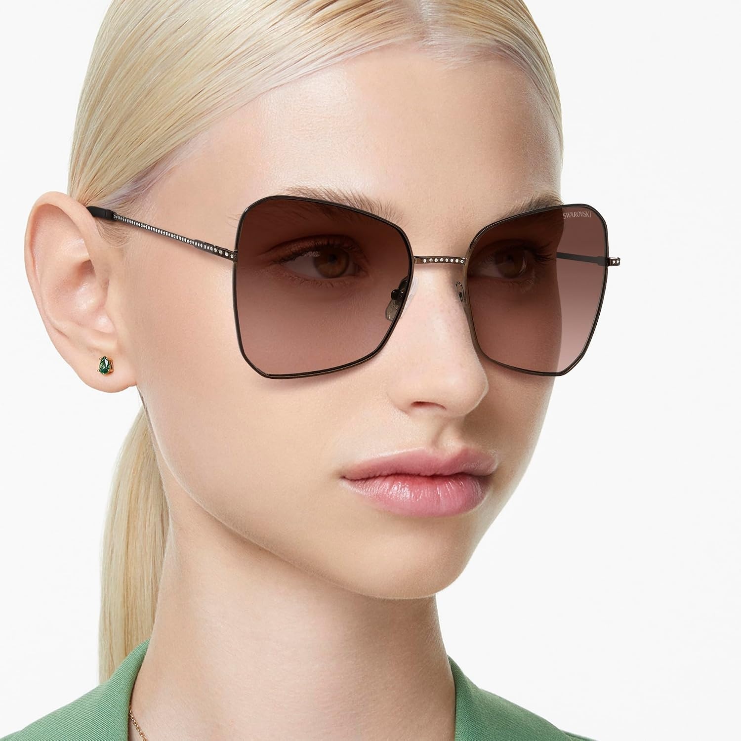 image:imageSwarovski womens Sk7008 Butterfly SunglassesBronzeGradient Brown