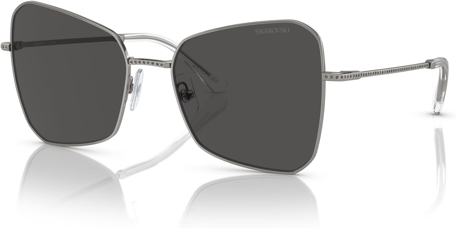 image:imageSwarovski womens Sk7008 Butterfly SunglassesGunmetalDark Grey