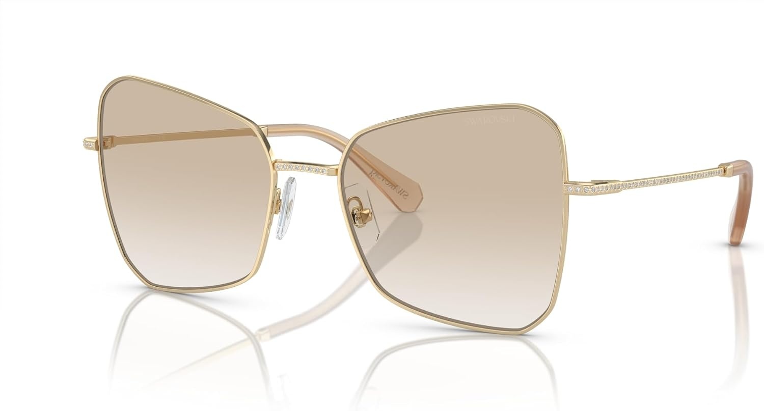 image:imageSwarovski womens Sk7008 Butterfly SunglassesPale GoldNeutral Gradient Light Grey