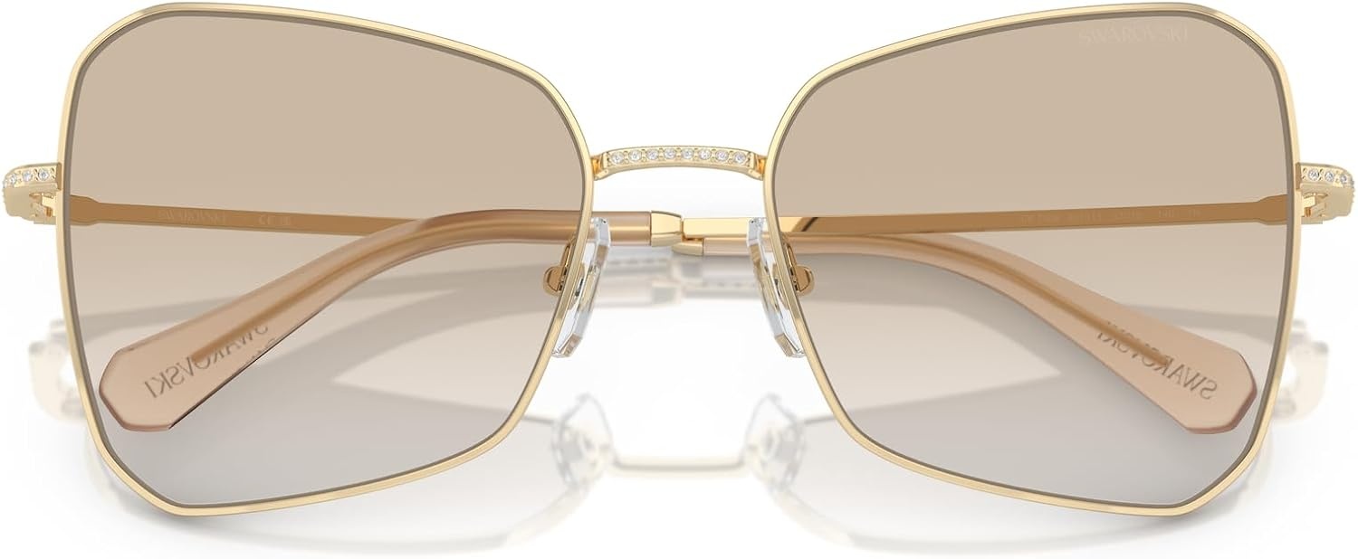 image:imageSwarovski womens Sk7008 Butterfly SunglassesPale GoldNeutral Gradient Light Grey
