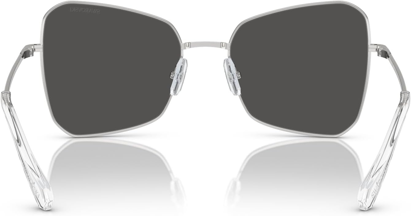 image:imageSwarovski womens Sk7008 Butterfly SunglassesSilverDark Grey