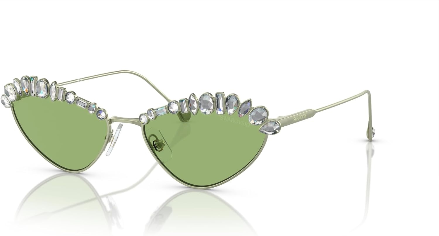 image:imageSwarovski womens Sk7009 Oval SunglassesMatte GreenDark Green
