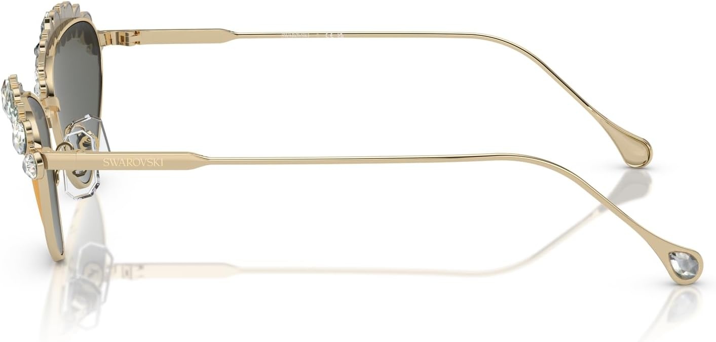 image:imageSwarovski womens Sk7009 Oval SunglassesPale GoldBrown Mirrored Gold
