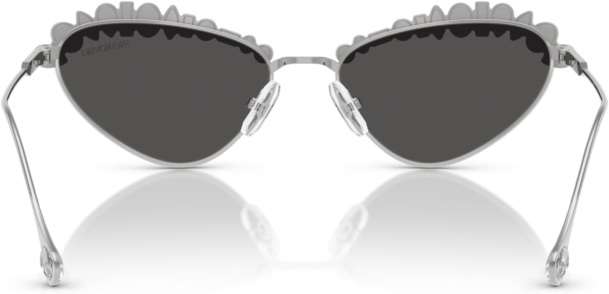 image:imageSwarovski womens Sk7009 Oval SunglassesSilverDark Grey